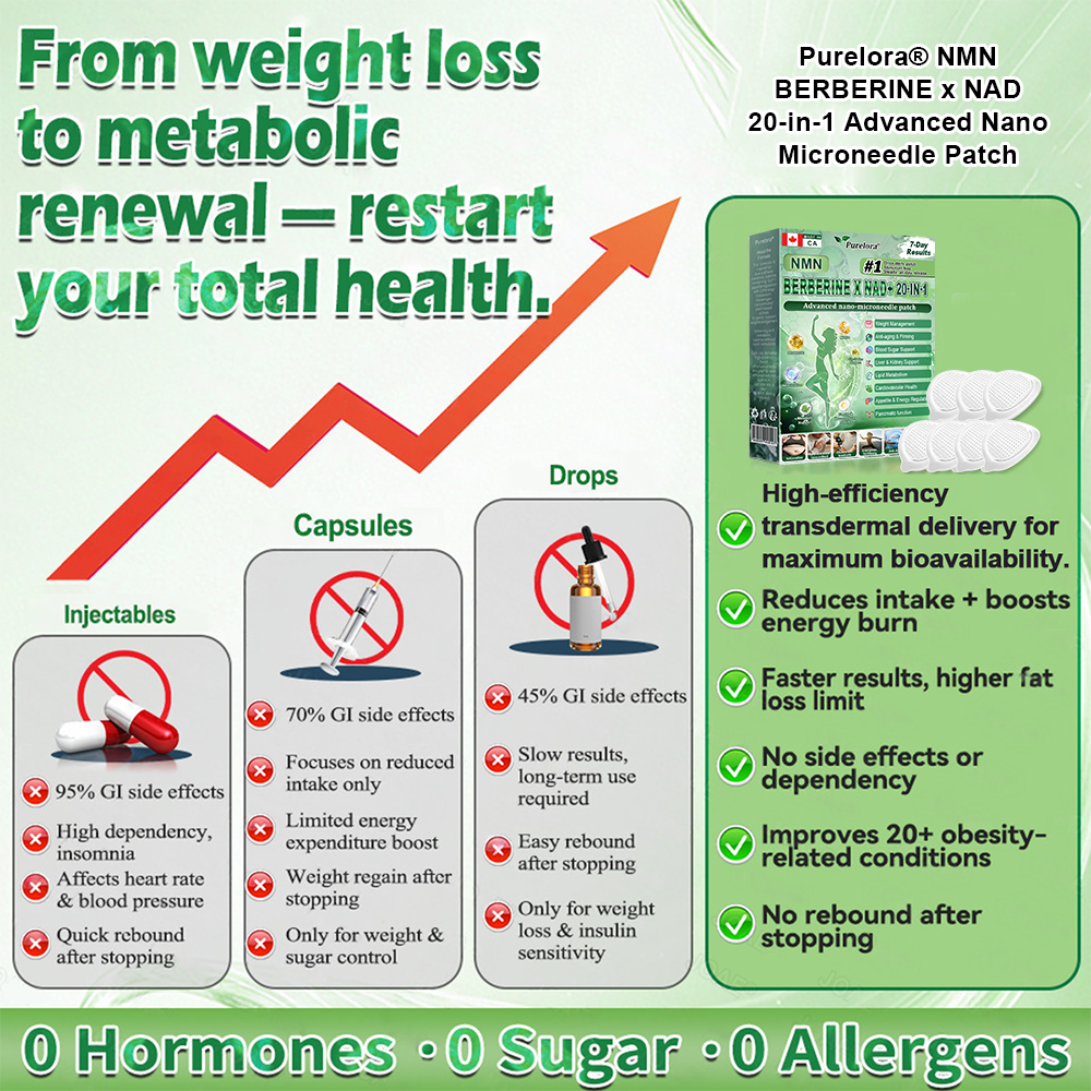 🔥Online Pharmacy 🔥Purelora® Moringa Berberine × NAD⁺ 20-in-1 Nano Microneedle Patch (Just once daily, visible changes in 7 days) ✅ Supports weight management, loose skin, diabetes care, sleep apnea, joint comfort, and more