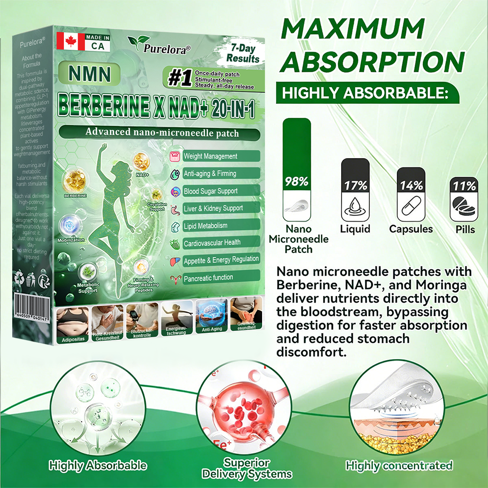 🔥Online Pharmacy 🔥Purelora® Moringa Berberine × NAD⁺ 20-in-1 Nano Microneedle Patch (Just once daily, visible changes in 7 days) ✅ Supports weight management, loose skin, diabetes care, sleep apnea, joint comfort, and more