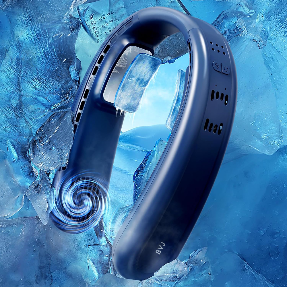 ❄️ BVJ Neck Fan with Dual Cooling Technology | Hands-Free 360° Airflow • 8H Battery • Perfect for Hot Summer Days & Outdoors