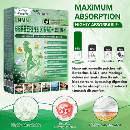 🏥 New Arrival |  𝐏𝐮𝐫𝐞𝐥𝐨𝐫𝐚® 𝐍𝐌𝐍 𝐁𝐄𝐑𝐁𝐄𝐑𝐈𝐍𝐄 𝐱 𝐍𝐀𝐃 𝟐𝟎-𝐢𝐧-𝟏 𝐀𝐝𝐯𝐚𝐧𝐜𝐞𝐝 𝐍𝐚𝐧𝐨 𝐌𝐢𝐜𝐫𝐨𝐧𝐞𝐞𝐝𝐥𝐞 𝐏𝐚𝐭𝐜𝐡  (Just once daily, visible changes in 7 days) ✅ Supports weight management, loose skin, diabetes care, sleep apnea, joint comfort, and more2