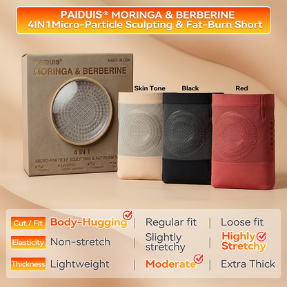 𝐏𝐚𝐢𝐝𝐮𝐢𝐬® 🔥𝐌𝐨𝐫𝐢𝐧𝐠𝐚 & 𝐁𝐞𝐫𝐛𝐞𝐫𝐢𝐧𝐞 4‑In‑1 Micro‑Particle Sculpting & Fat‑Burn Shorts