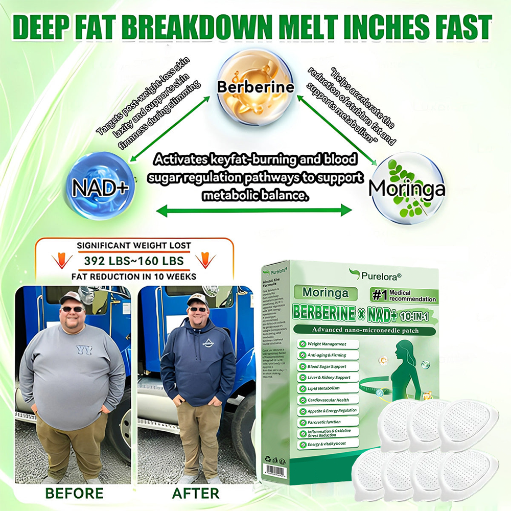 💖 New Arrival | Purelora® Moringa Berberine × NAD⁺ 10-in-1 Nano Microneedle Patch (Just once daily, visible changes in 7 days) ✅ Supports weight management, loose skin, diabetes care, sleep apnea, joint comfort, and more
