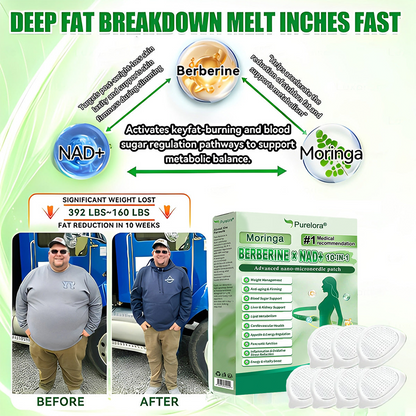 💖 New Arrival | Purelora® Moringa Berberine × NAD⁺ 10-in-1 Nano Microneedle Patch (Just once daily, visible changes in 7 days) ✅ Supports weight management, loose skin, diabetes care, sleep apnea, joint comfort, and more