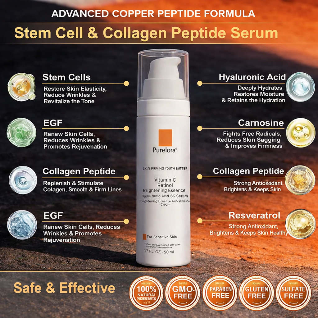 💖Online Pharmacy |Purelora® EGF & Copper Peptide Revitalizing Essence Cream (Deeply activates skin renewal, helping visibly firm, smooth, and rejuvenate the skin)
